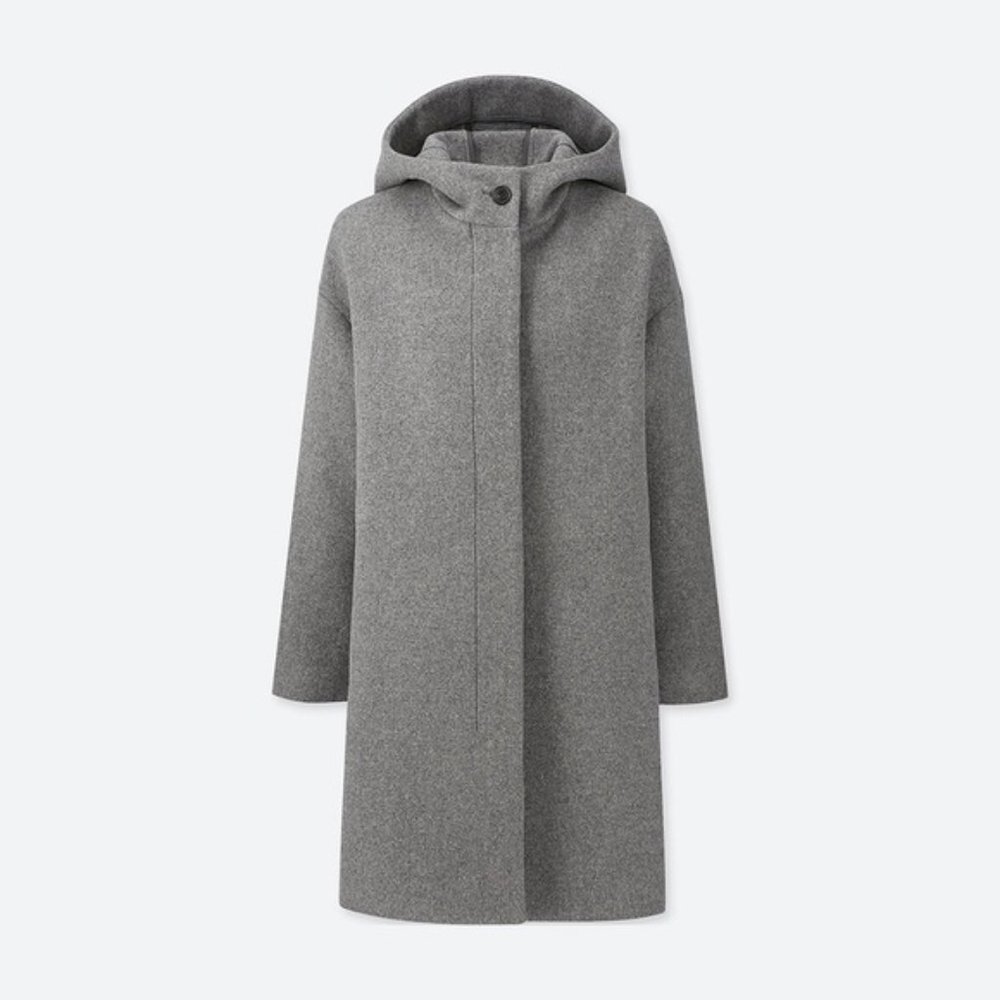 Uniqlo Wool Blend Hooded Long Coat